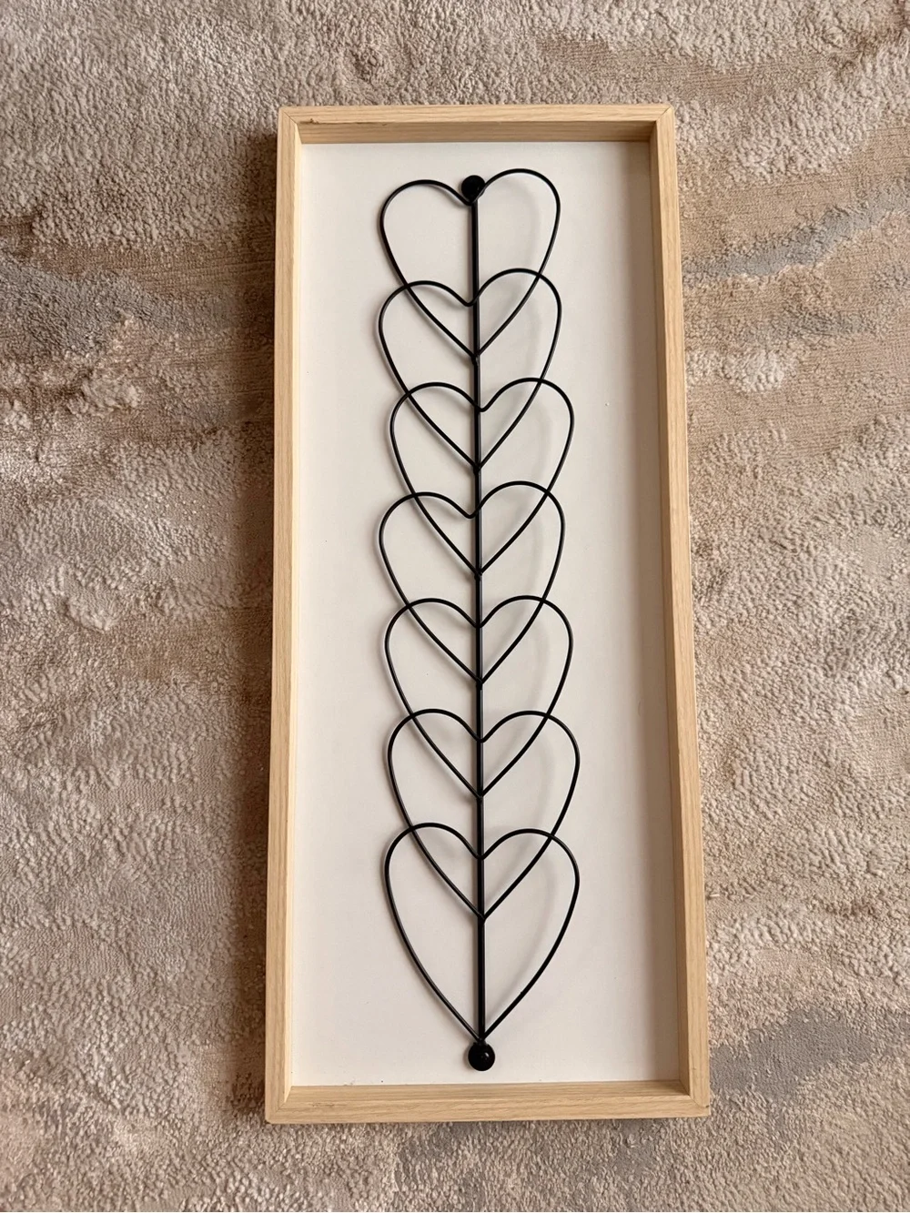 Wire Heart Vine Wall Art in Wood Shadowbox Frame